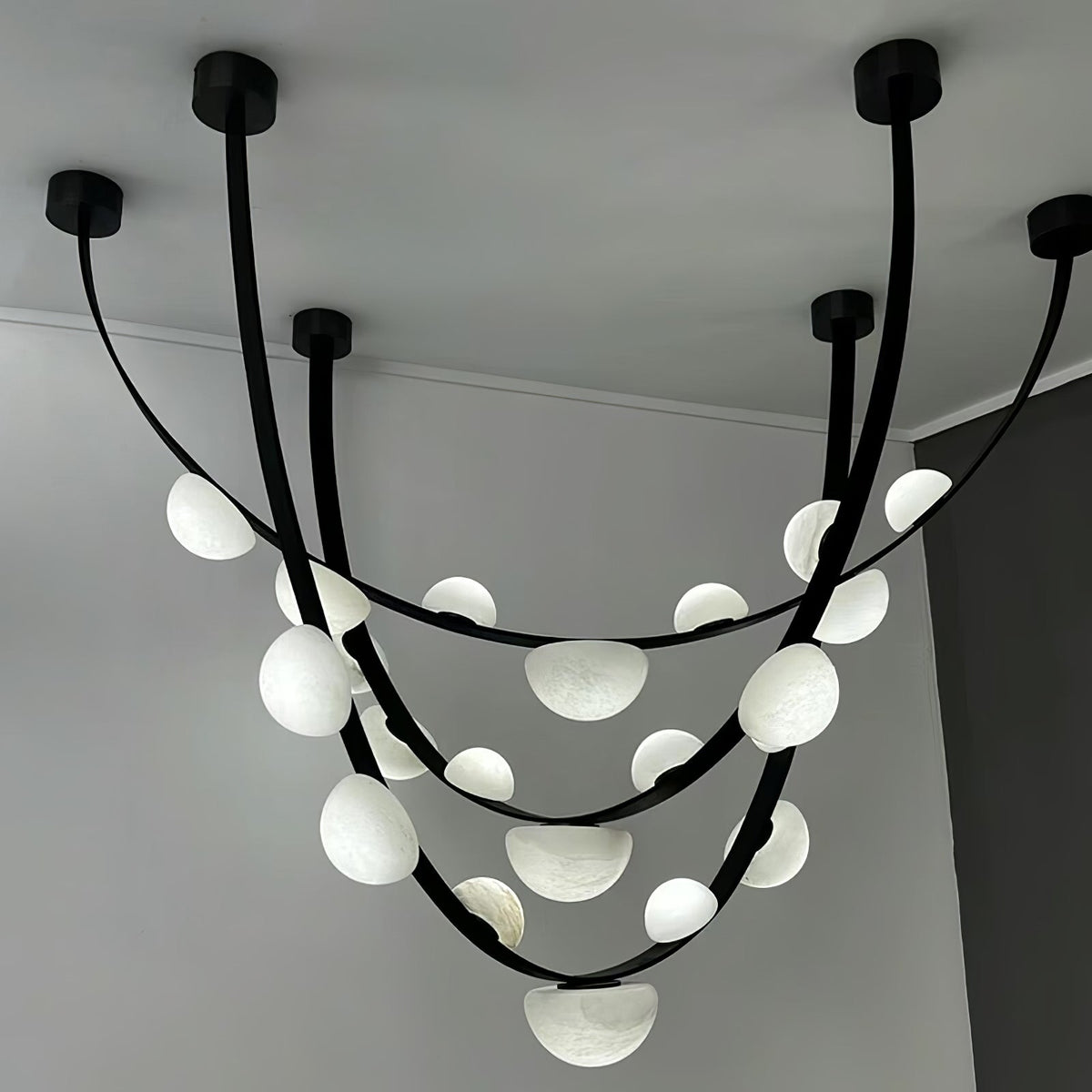 Renverlyn Alabaster Chandelier-Moonnatur