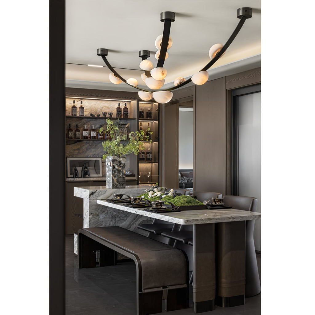 Renverlyn Alabaster Chandelier-Moonnatur