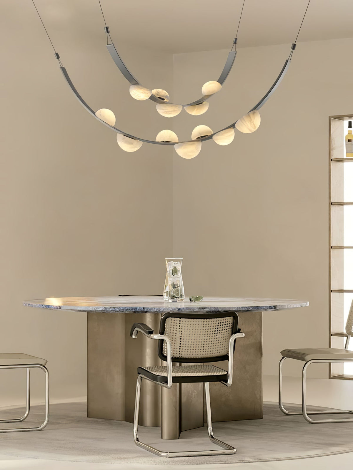 Renverlyn Alabaster Chandelier-Moonnatur