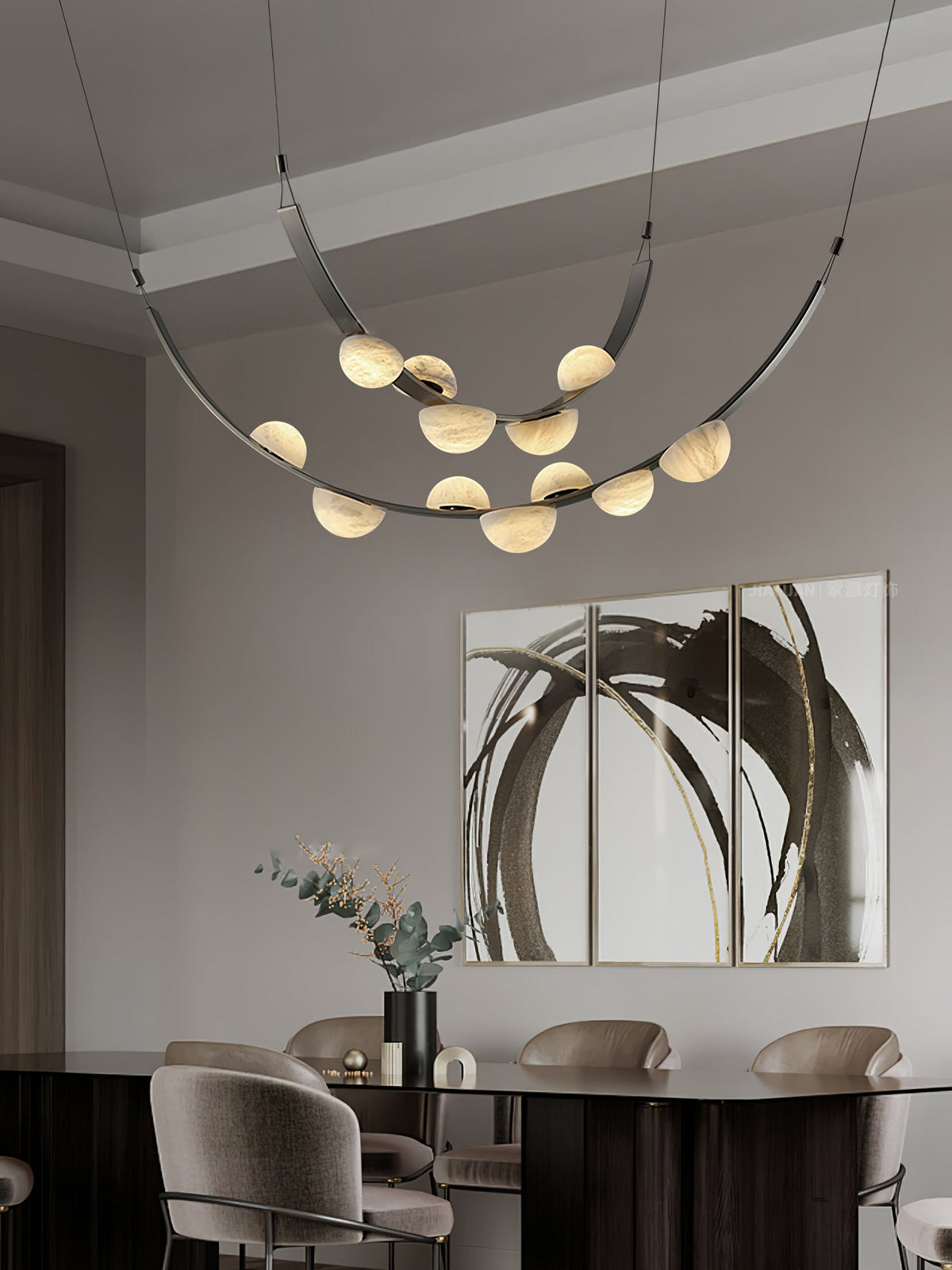 Renverlyn Alabaster Chandelier-Moonnatur