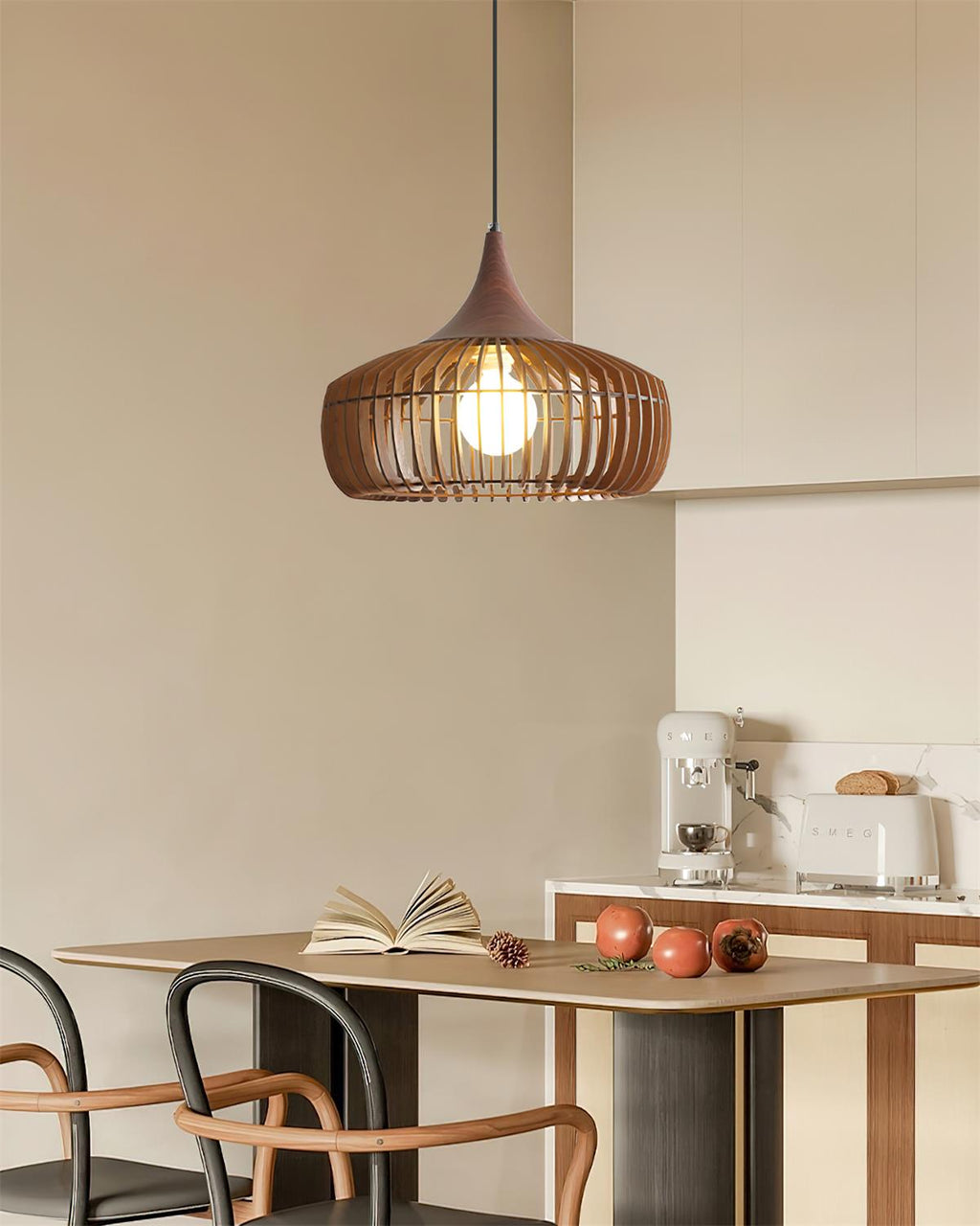 Veyrenholm Wood Pendant Light-Moonnatur