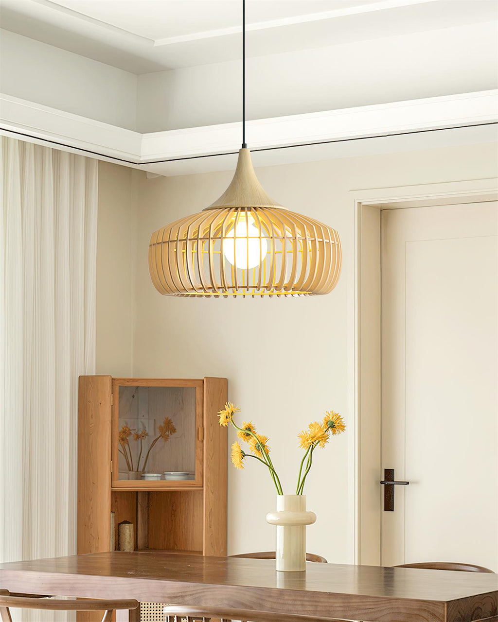 Veyrenholm Wood Pendant Light-Moonnatur