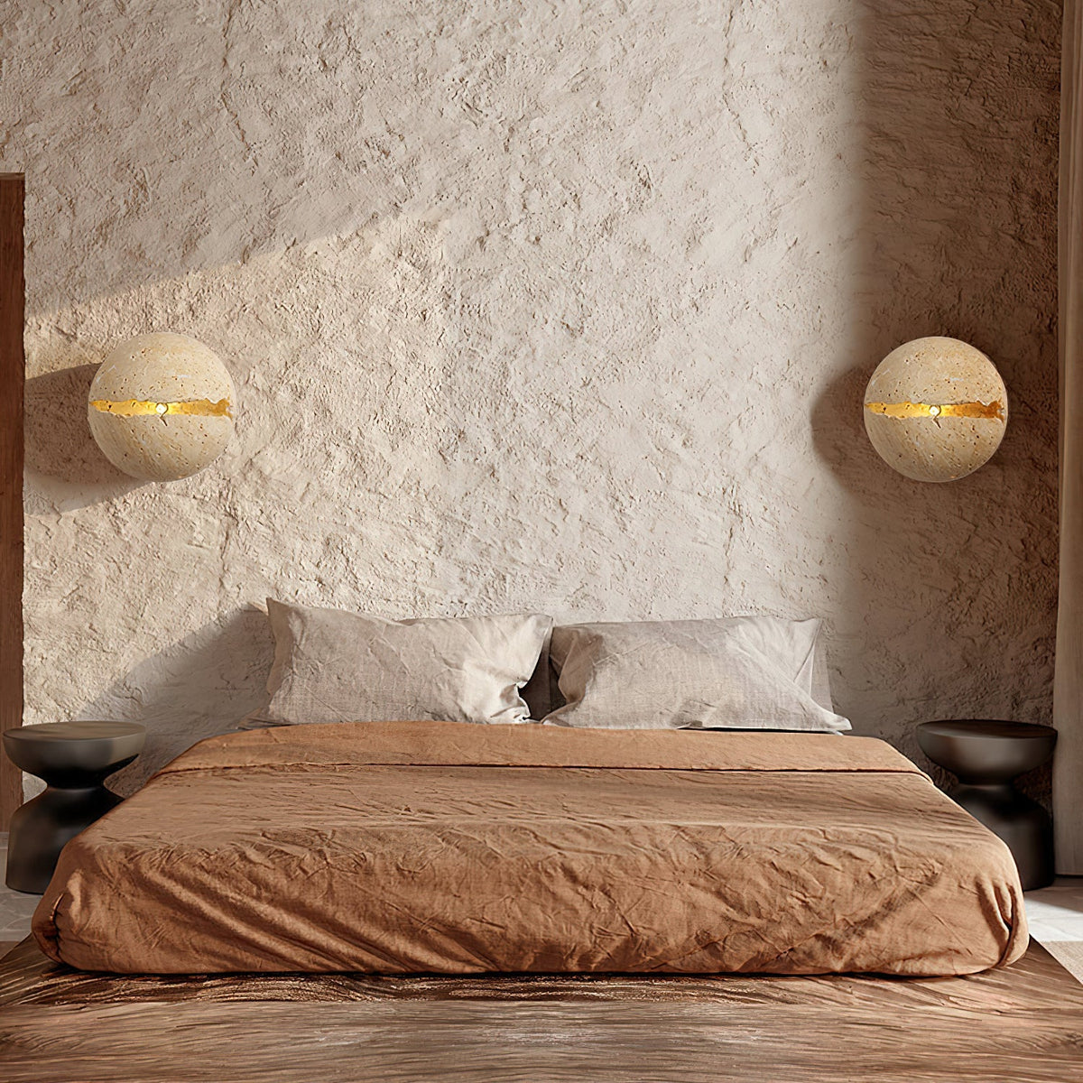 Dunselenis Travertine Wall Light-Moonnatur