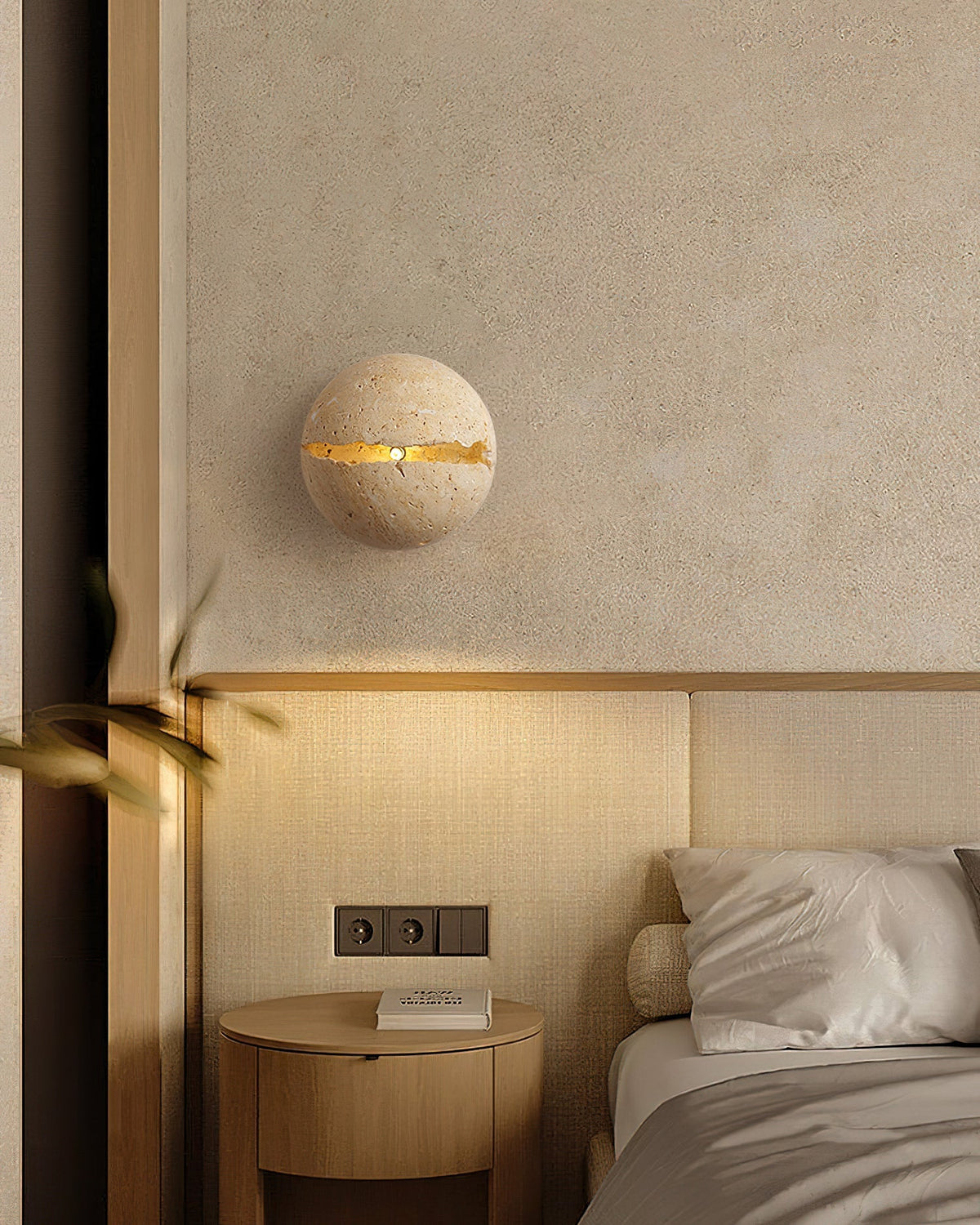 Dunselenis Travertine Wall Light-Moonnatur