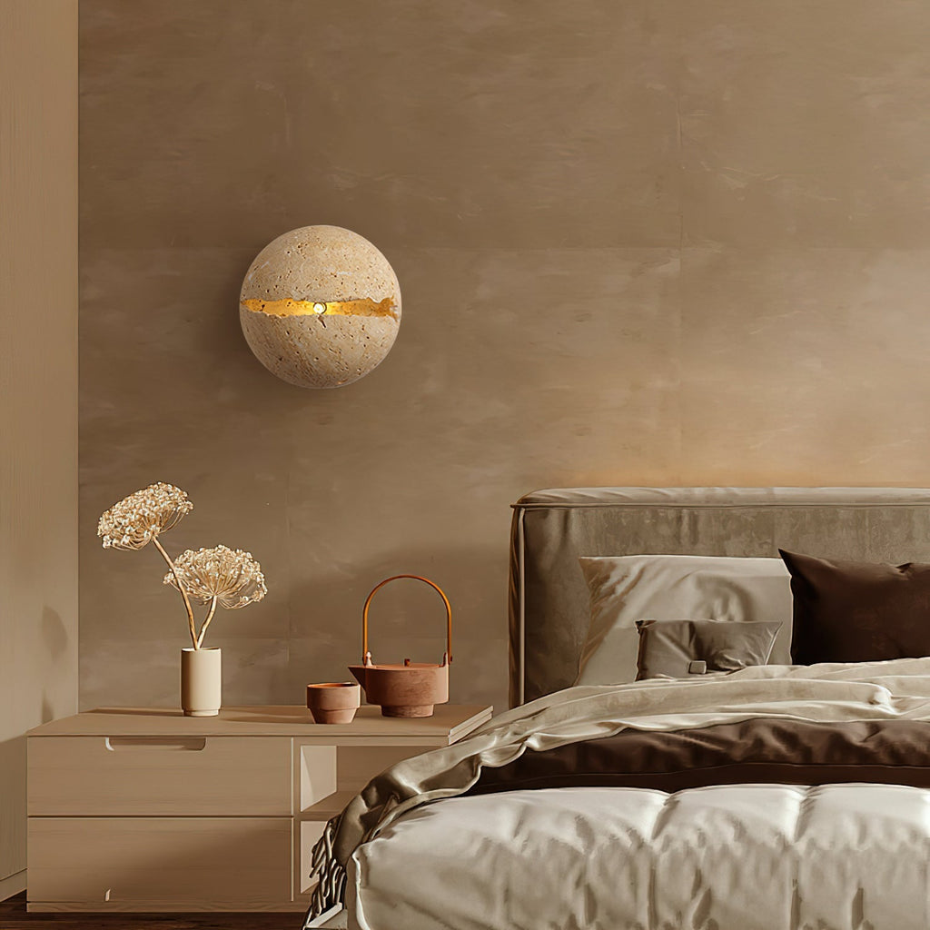 Dunselenis Travertine Wall Light-Moonnatur