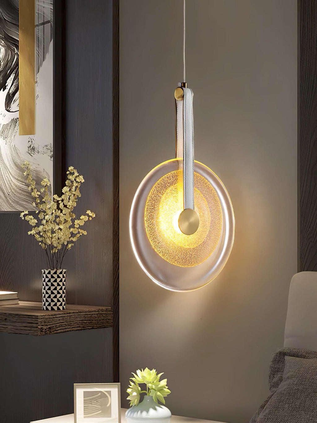 Galenera Leather Pendant Light-Moonnatur