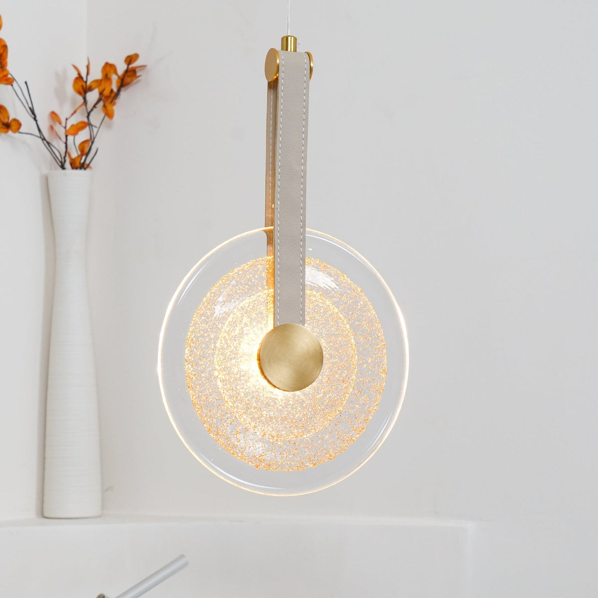 Galenera Leather Pendant Light-Moonnatur