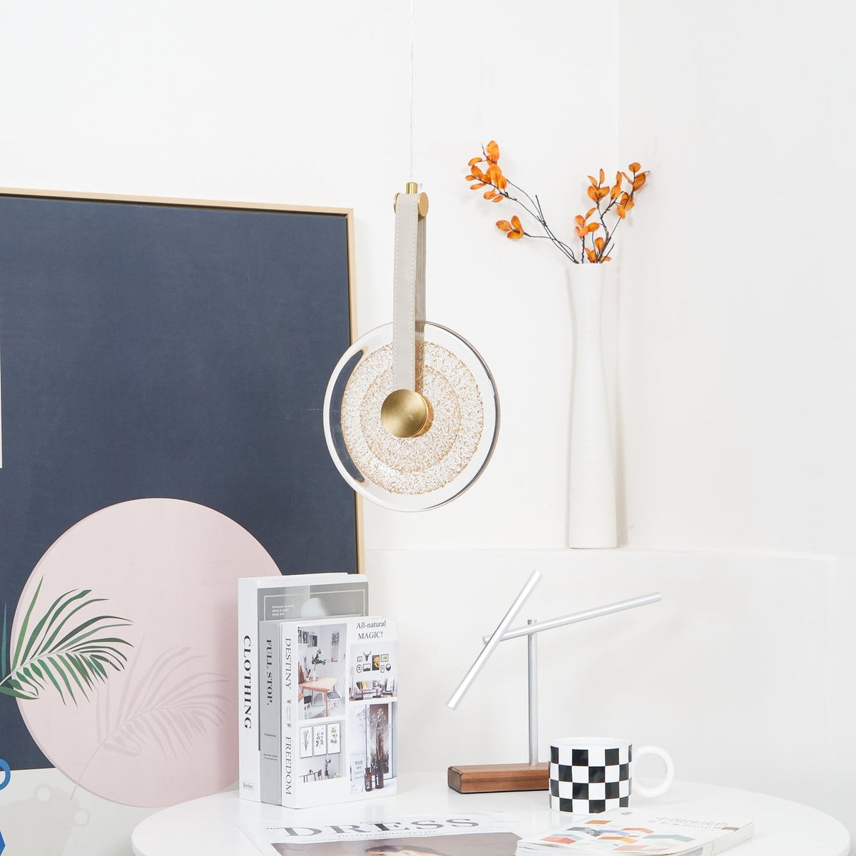 Galenera Leather Pendant Light-Moonnatur