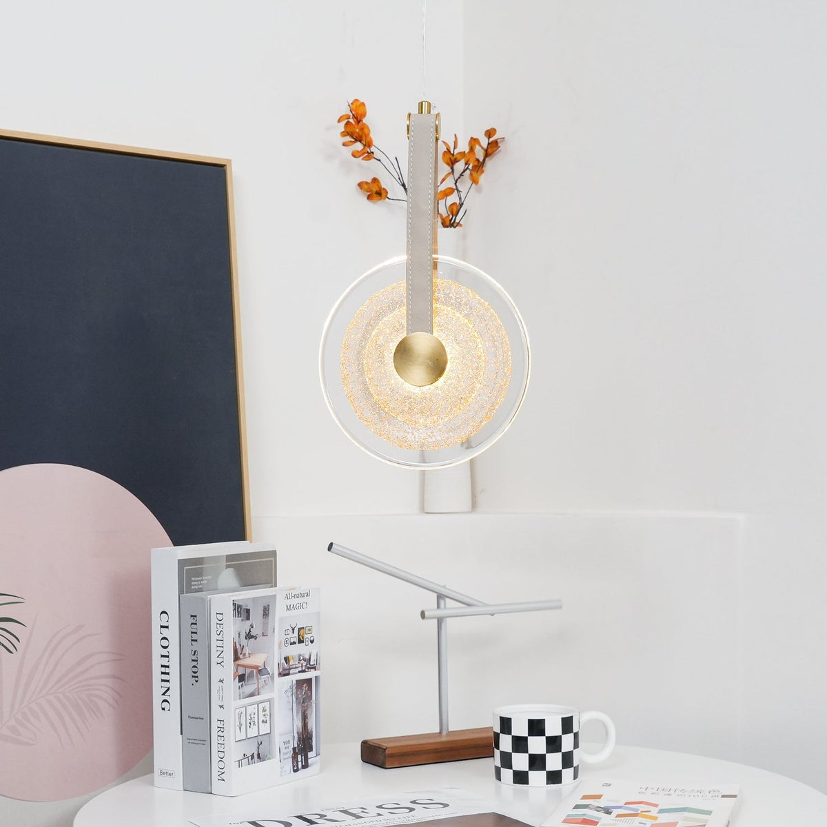 Galenera Leather Pendant Light-Moonnatur