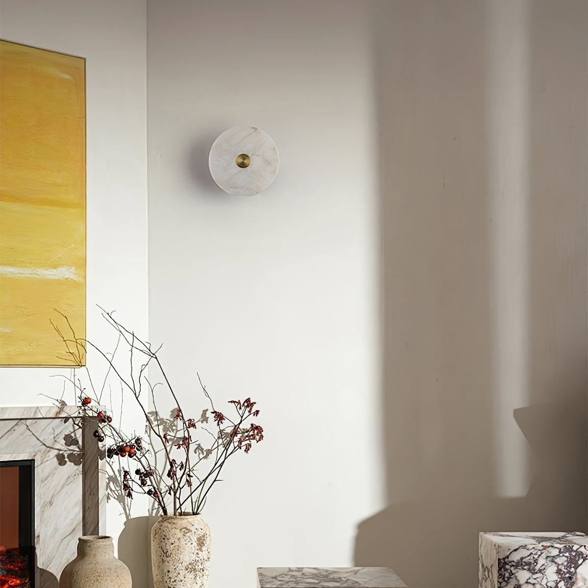Talenelle Alabaster Wall Light-Moonnatur
