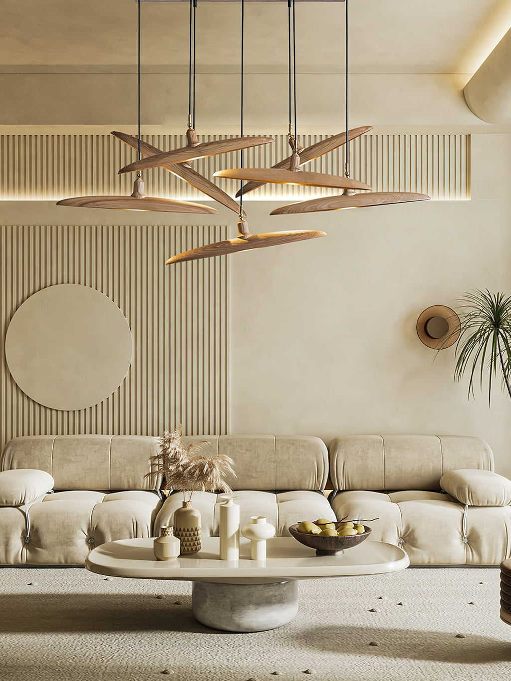 Talenora Wood Pendant Light-Moonnatur