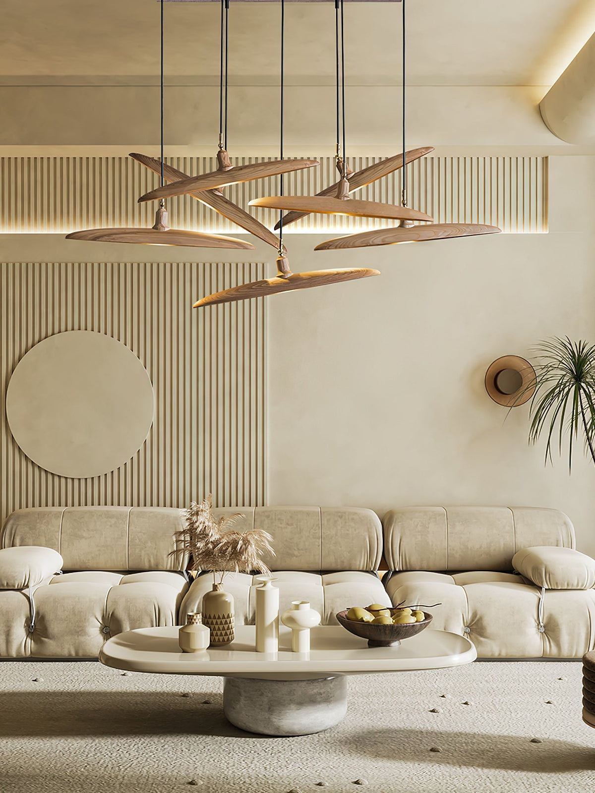 Talenora Wood Pendant Light-Moonnatur