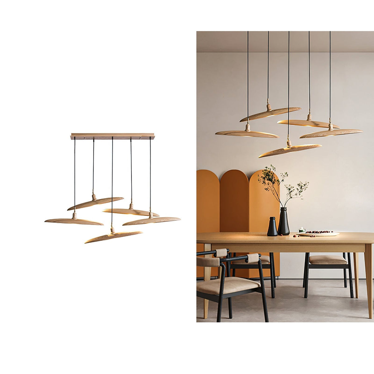Talenora Wood Pendant Light-Moonnatur