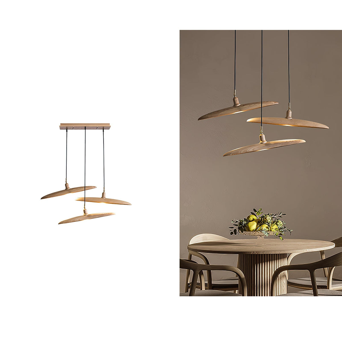 Talenora Wood Pendant Light-Moonnatur