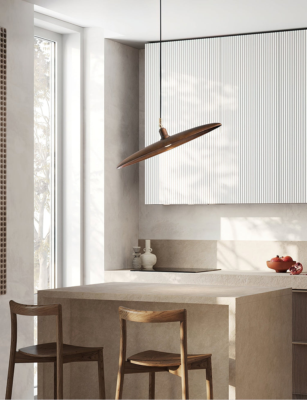 Talenora Wood Pendant Light-Moonnatur