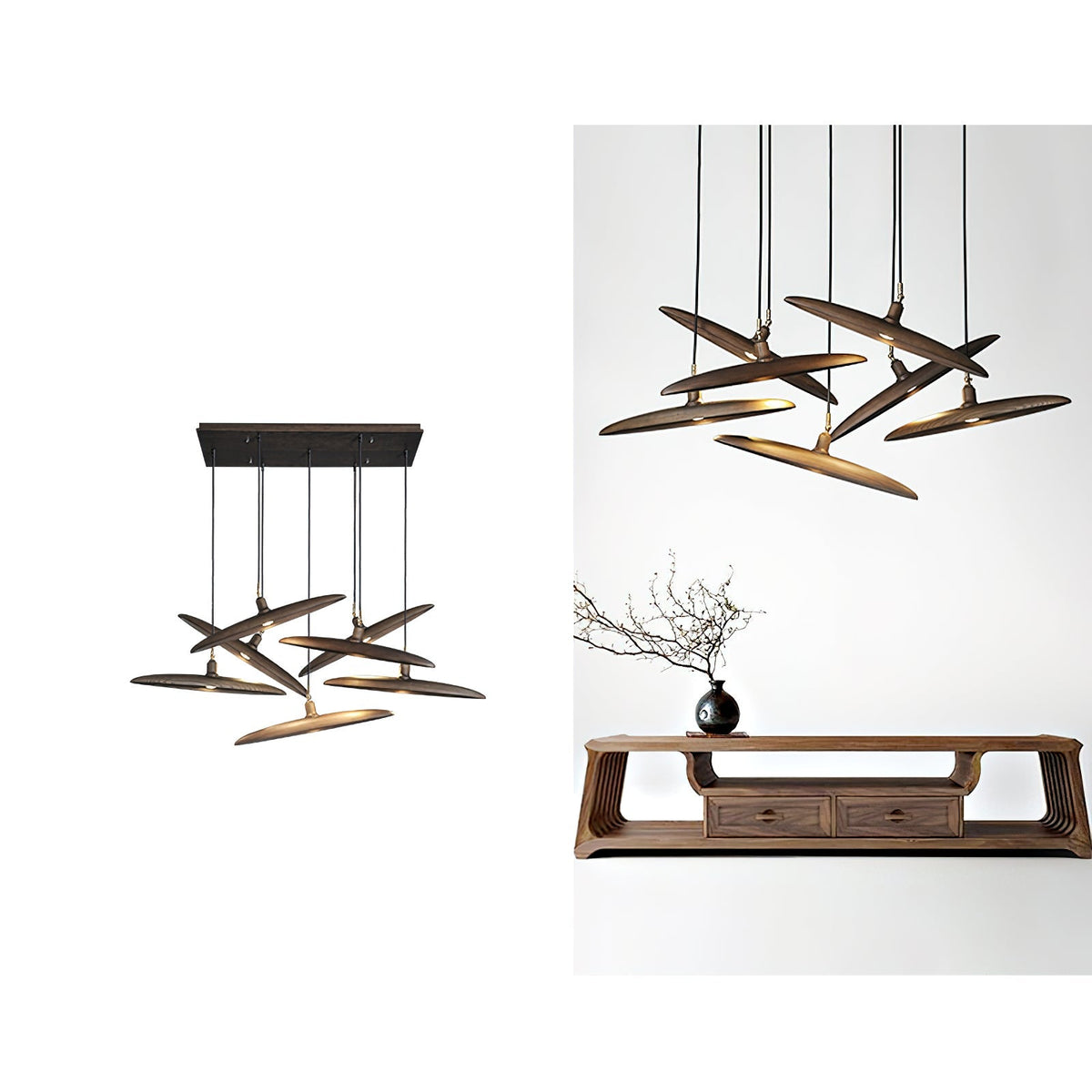 Talenora Wood Pendant Light-Moonnatur