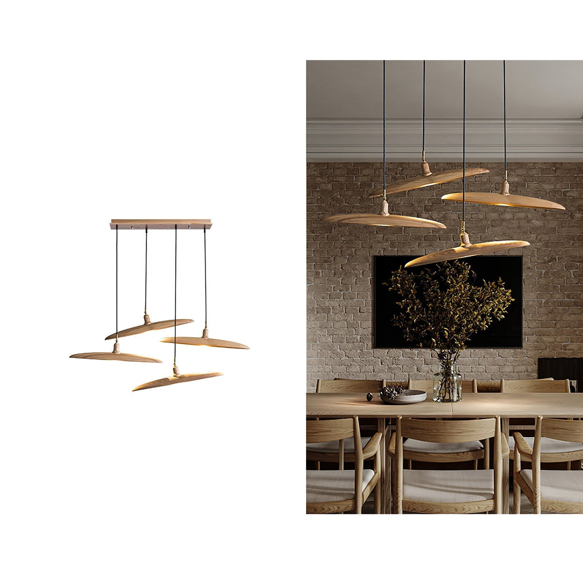 Talenora Wood Pendant Light-Moonnatur