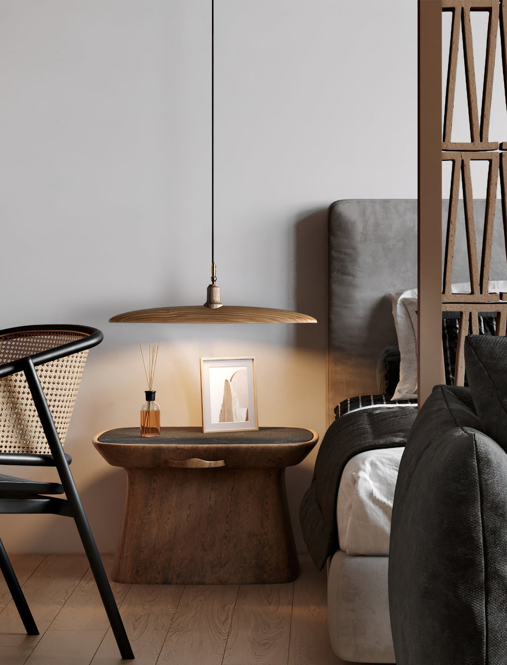 Talenora Wood Pendant Light-Moonnatur