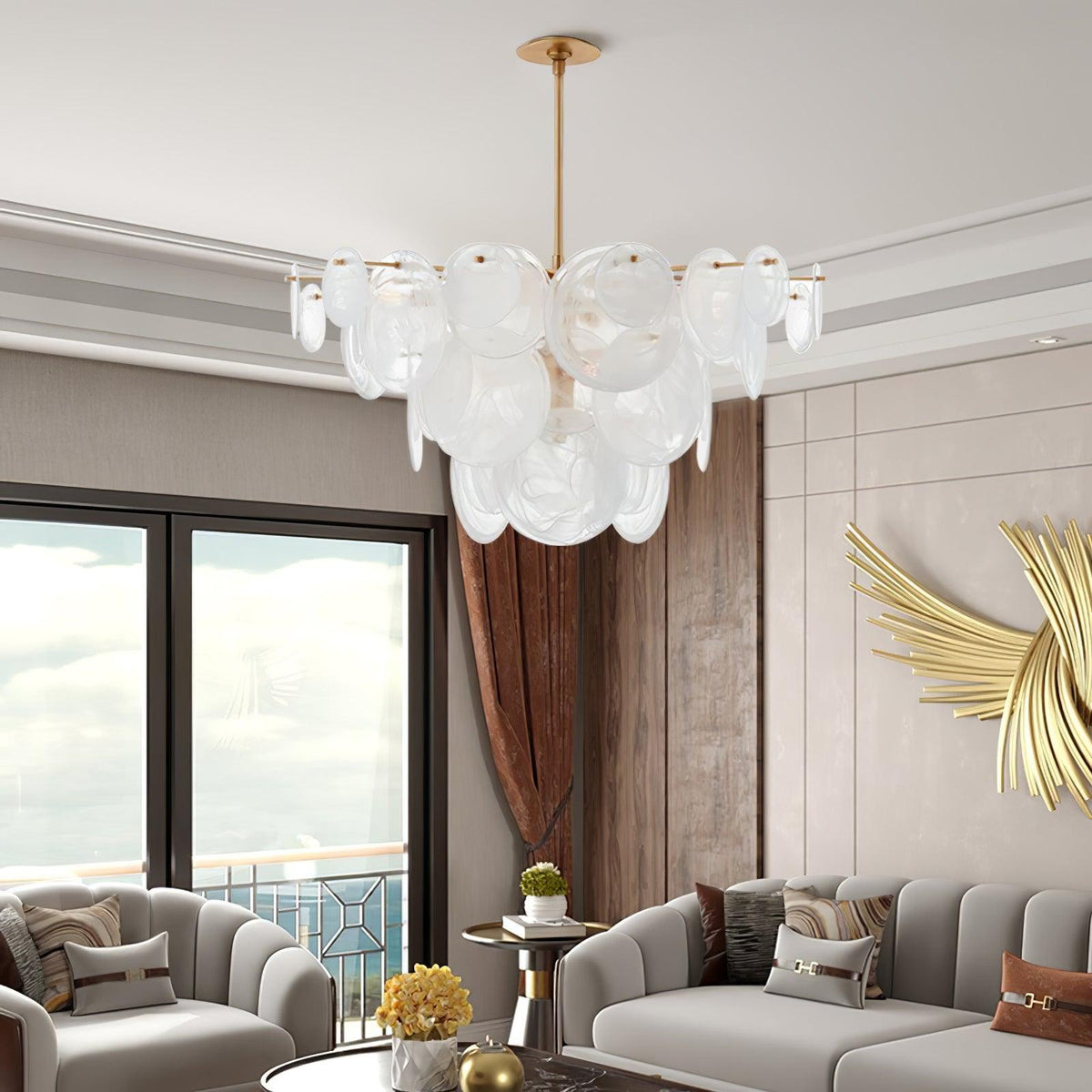 Relava Glass Chandelier-Moonnatur