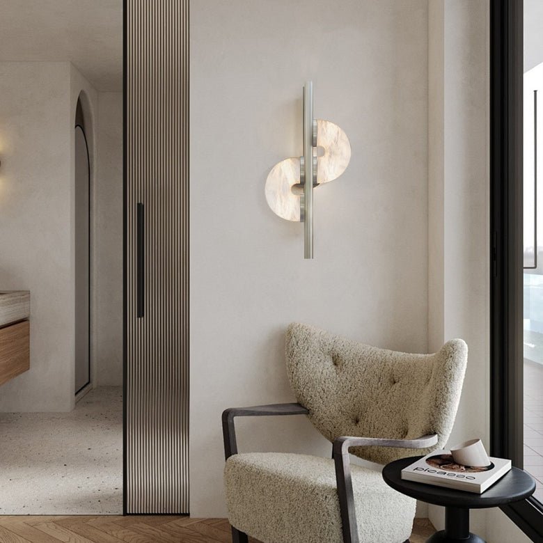 Merrenelia Alabaster Wall Light-Moonnatur
