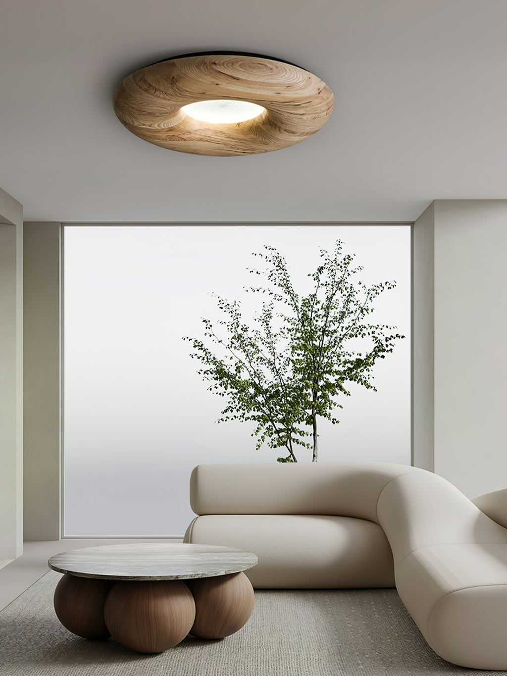 Avenena Wood Ceiling Light-Moonnatur