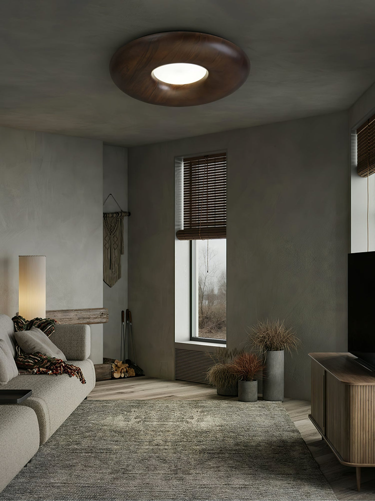 Avenena Wood Ceiling Light-Moonnatur