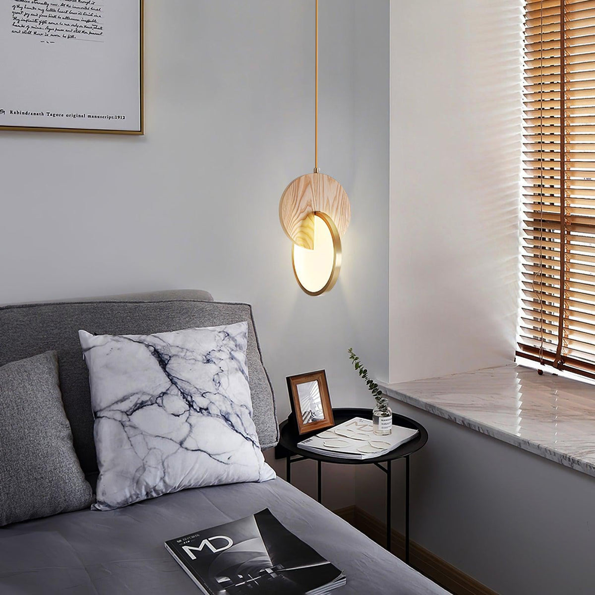 Tarenia Wood Pendant Light-Moonnatur