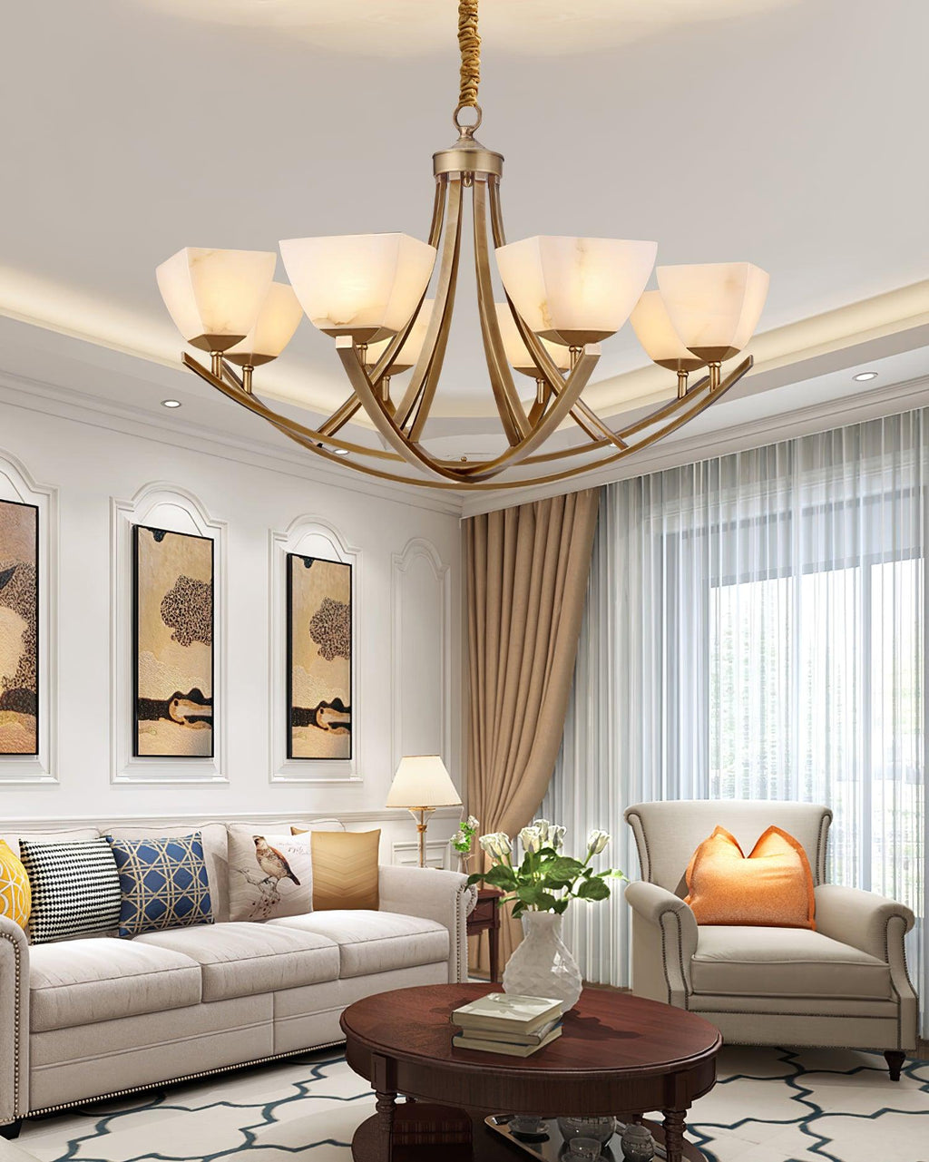 Castergrove Glass Chandelier-Moonnatur