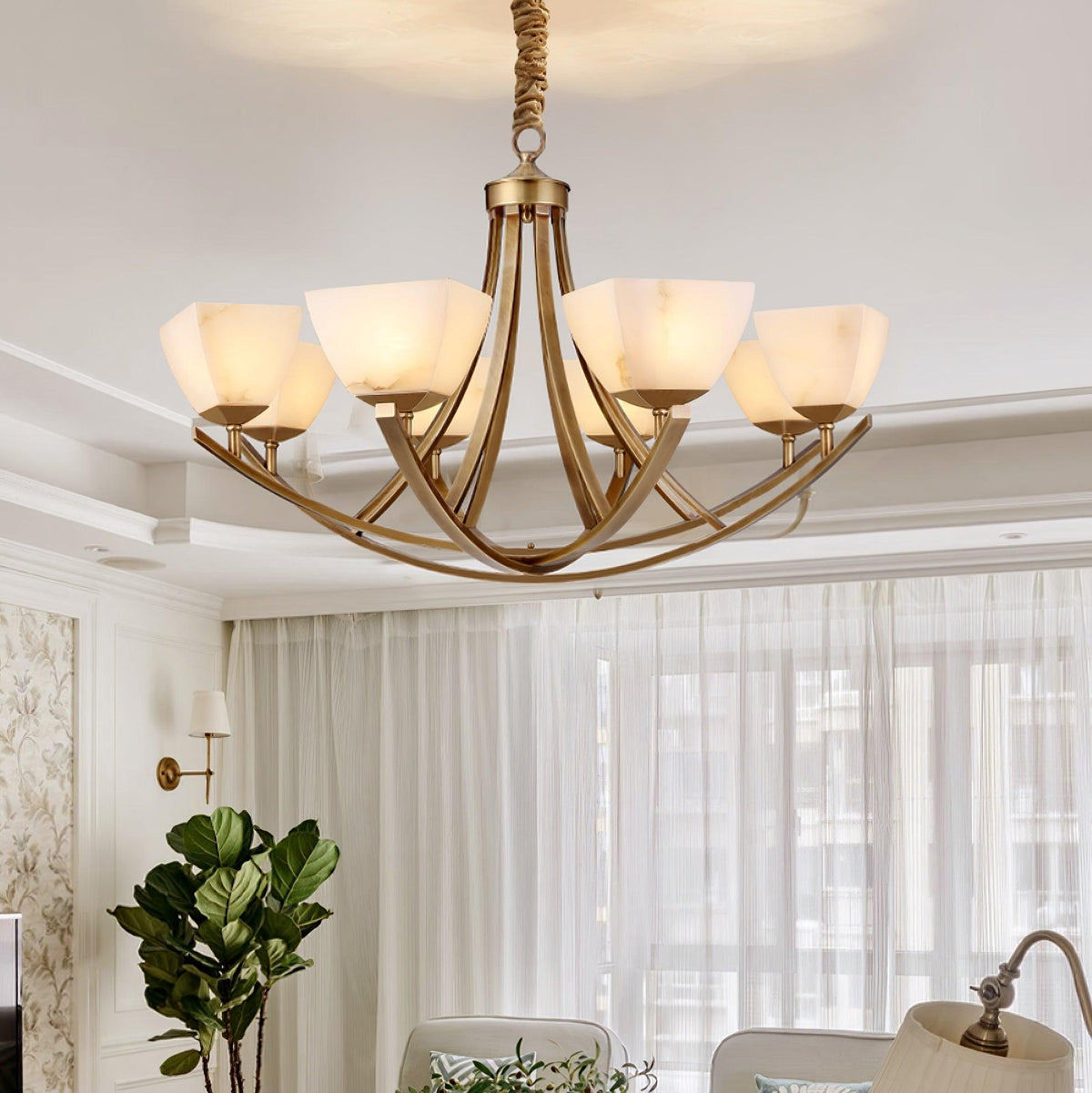 Castergrove Glass Chandelier-Moonnatur