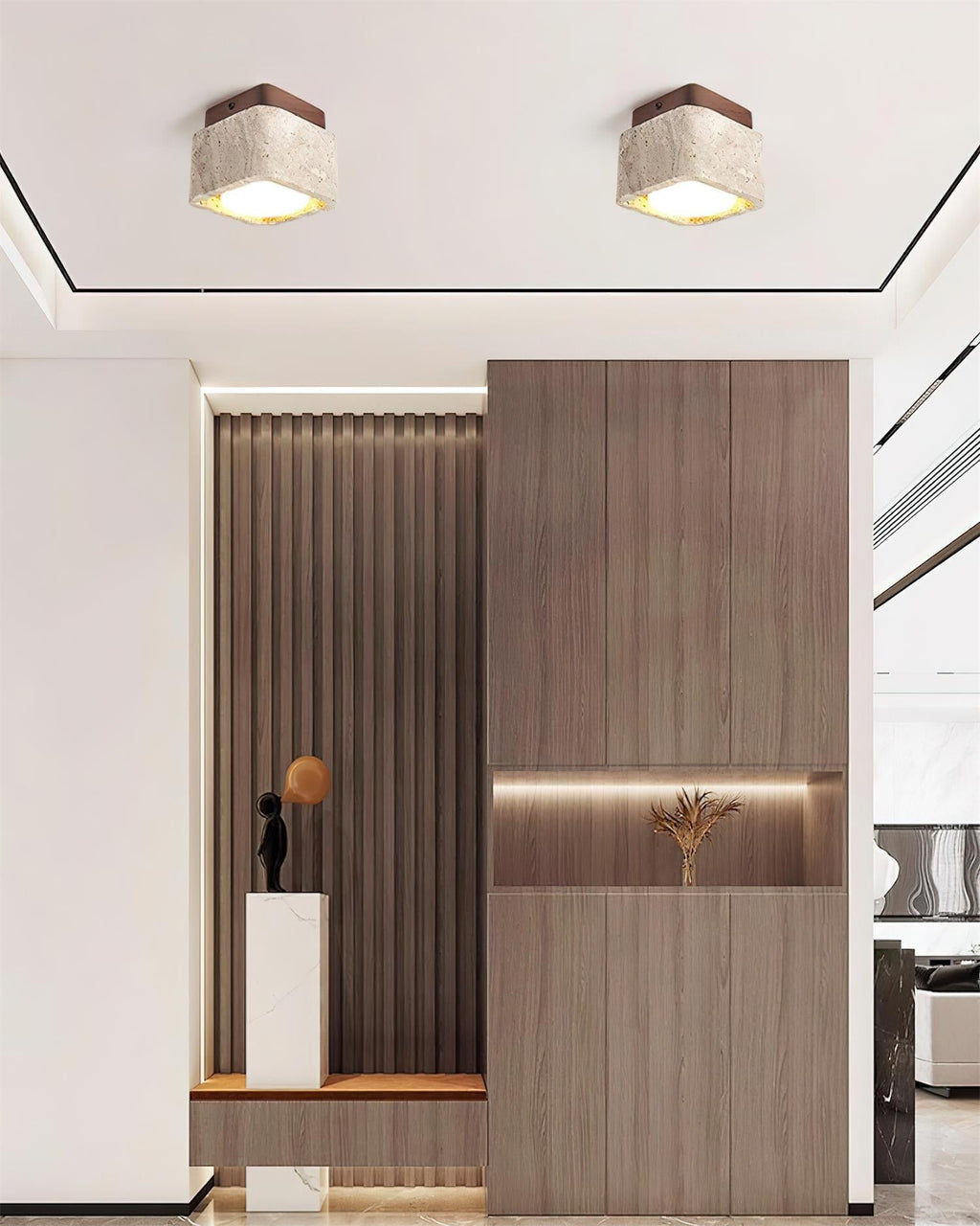 Weldenfield Travertine Ceiling Light-Moonnatur