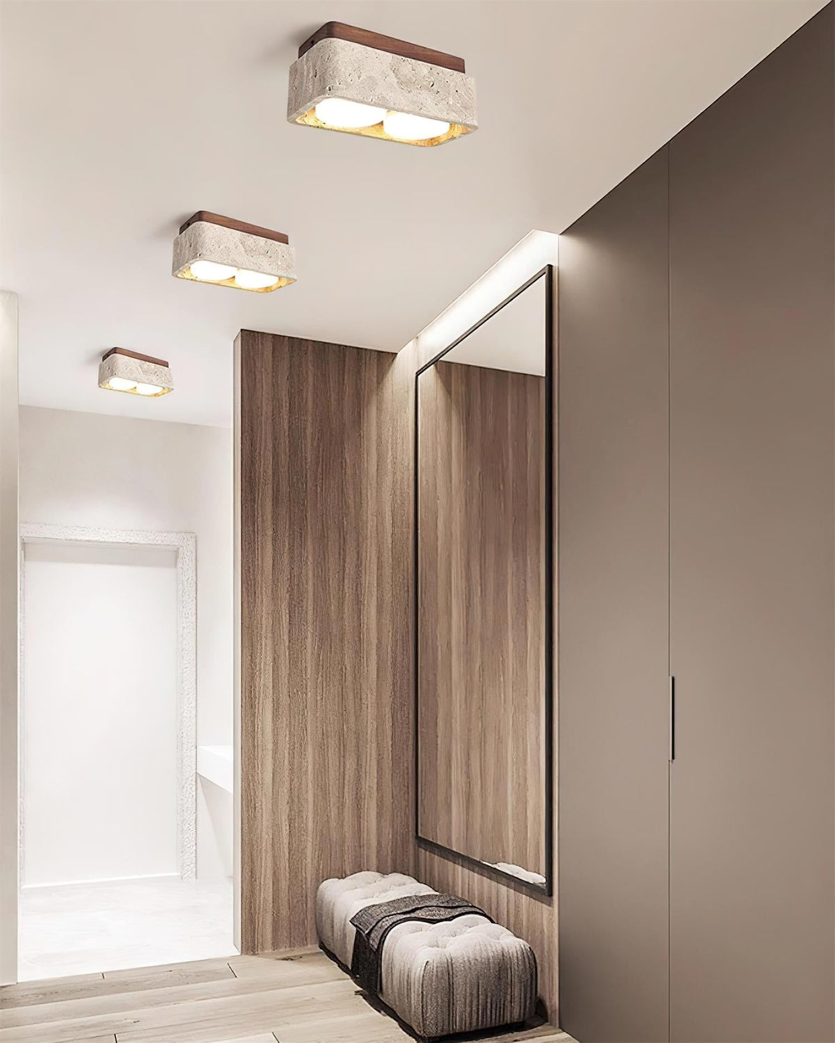 Weldenfield Travertine Ceiling Light-Moonnatur