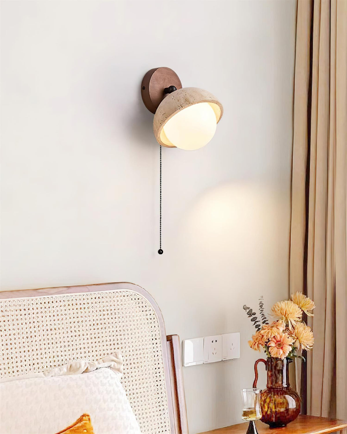 Woldenhill Travertine Wall Light-Moonnatur