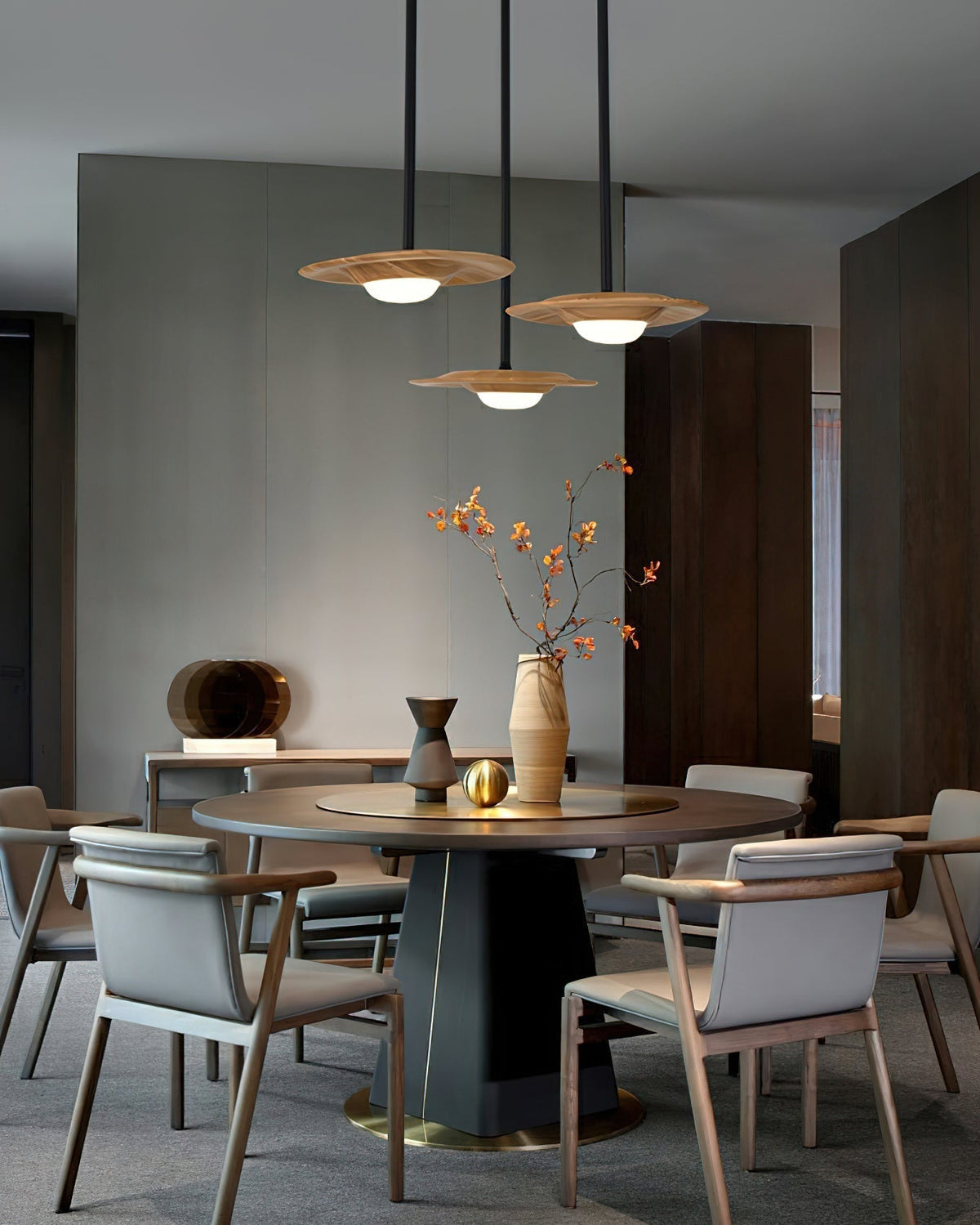 Naverina Wood Pendant Light-Moonnatur