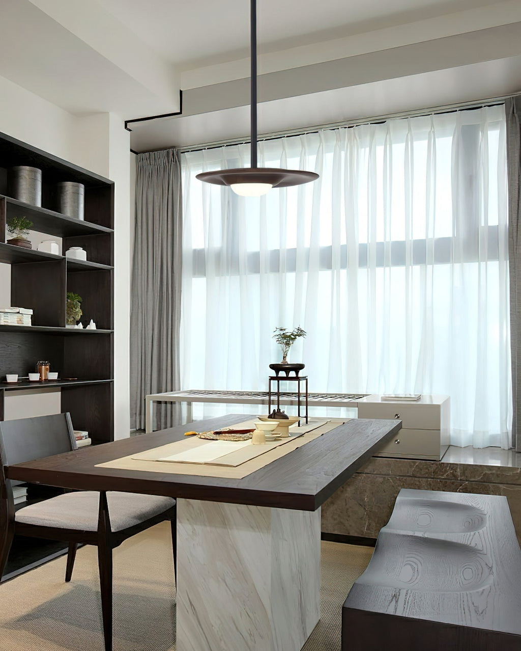 Naverina Wood Pendant Light-Moonnatur