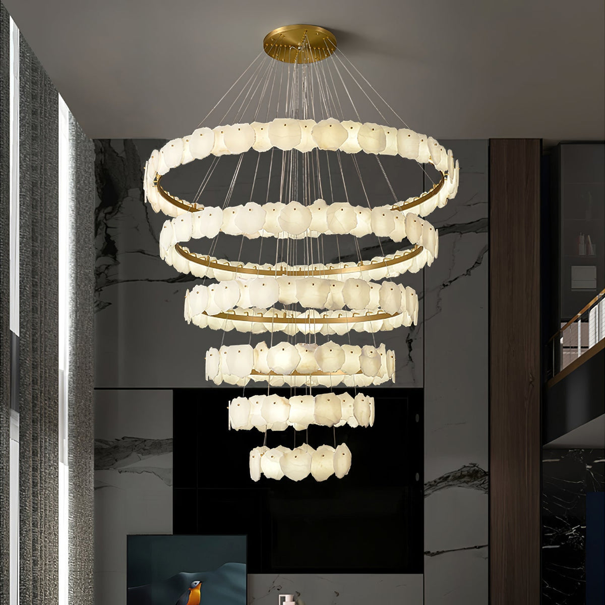 Jardenhaven Alabaster Chandelier-Moonnatur