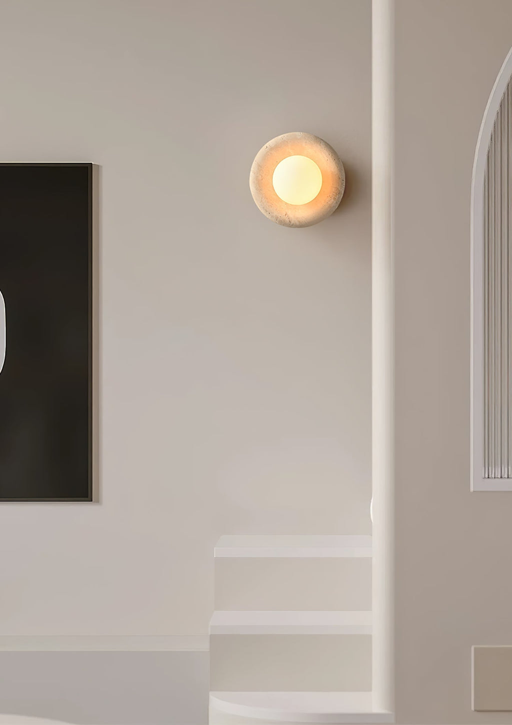 Elseneth Travertine Wall Light-Moonnatur