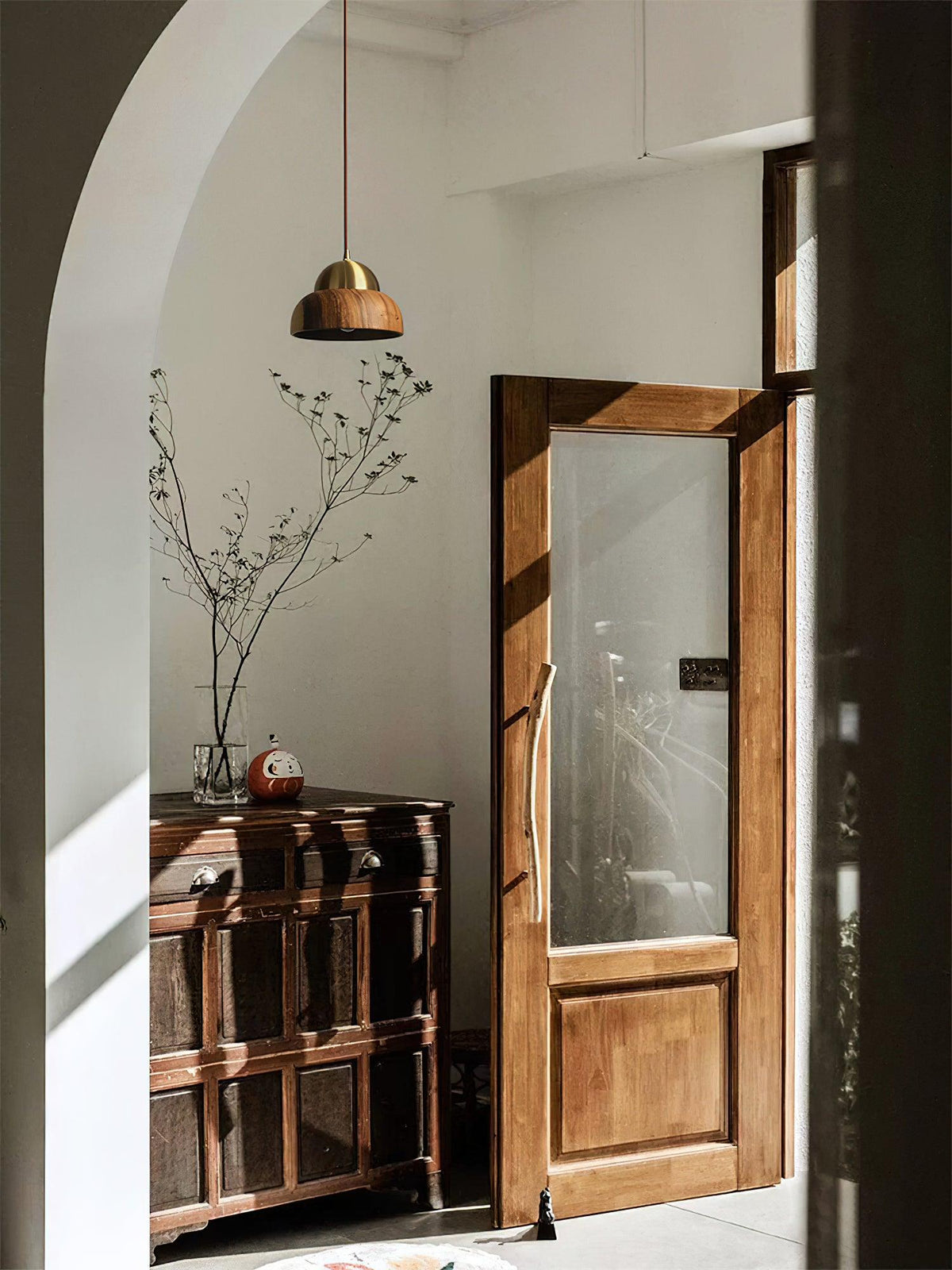 Hazelelle Wood Pendant Light-Moonnatur