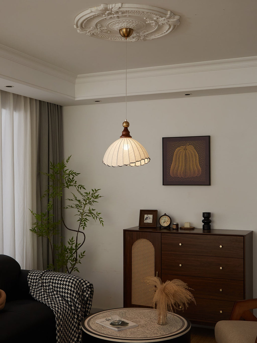 Elowaria Fabric Pendant Light-Moonnatur