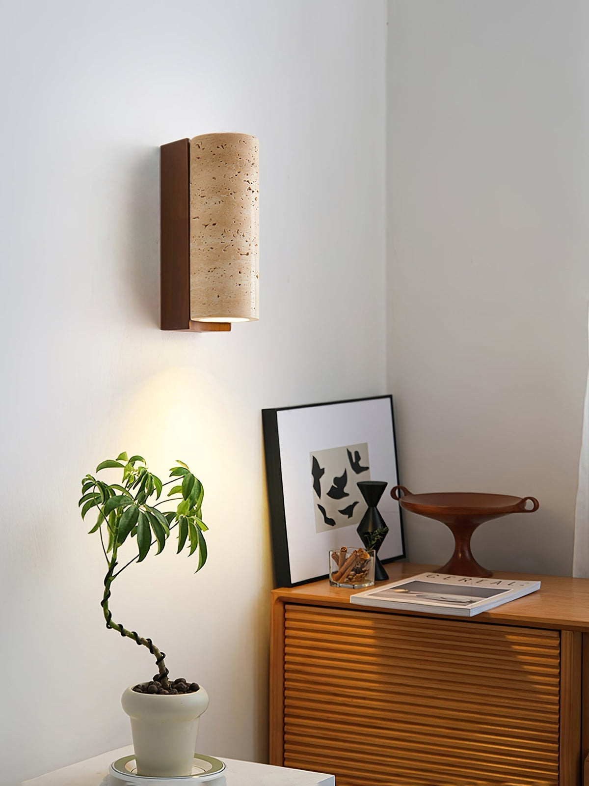 Darrowora Travertine Wall Light-Moonnatur