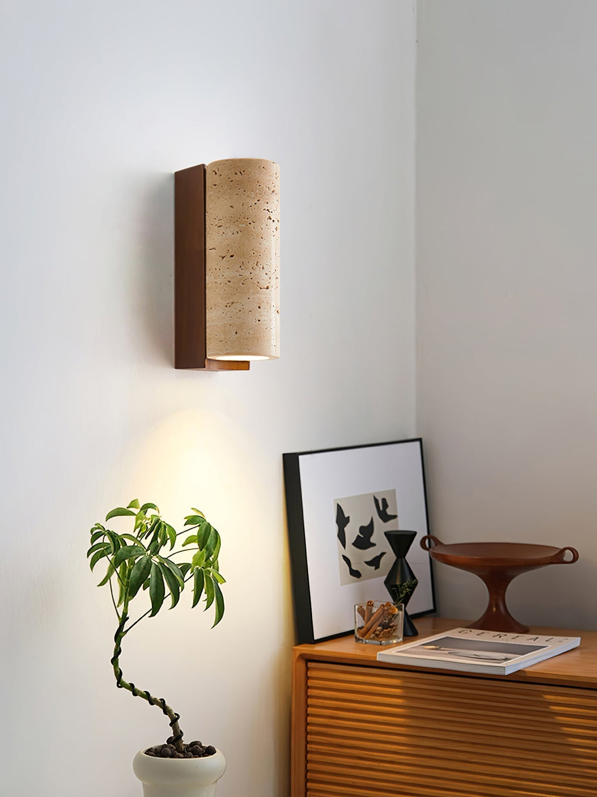 Darrowora Travertine Wall Light-Moonnatur