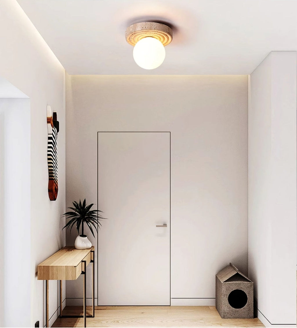 Idrisenna Travertine Ceiling Light-Moonnatur
