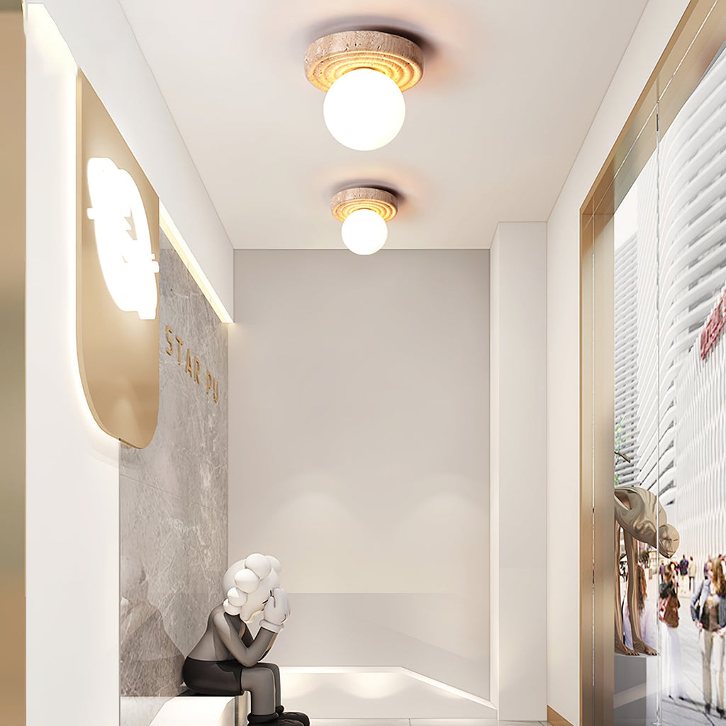 Idrisenna Travertine Ceiling Light-Moonnatur