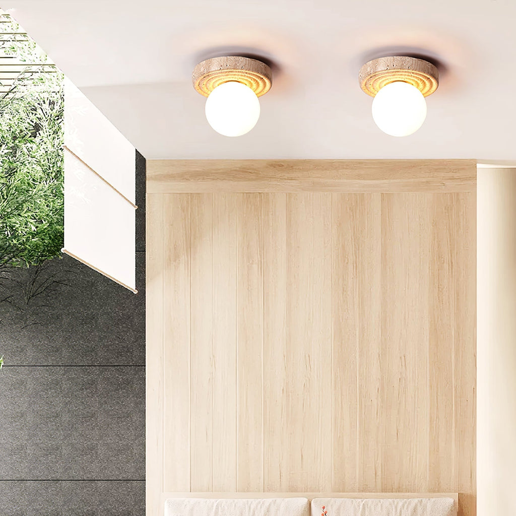 Idrisenna Travertine Ceiling Light-Moonnatur