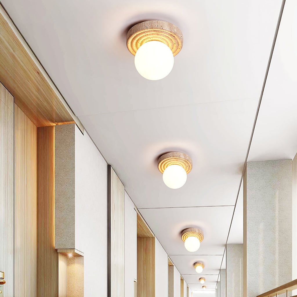 Idrisenna Travertine Ceiling Light-Moonnatur