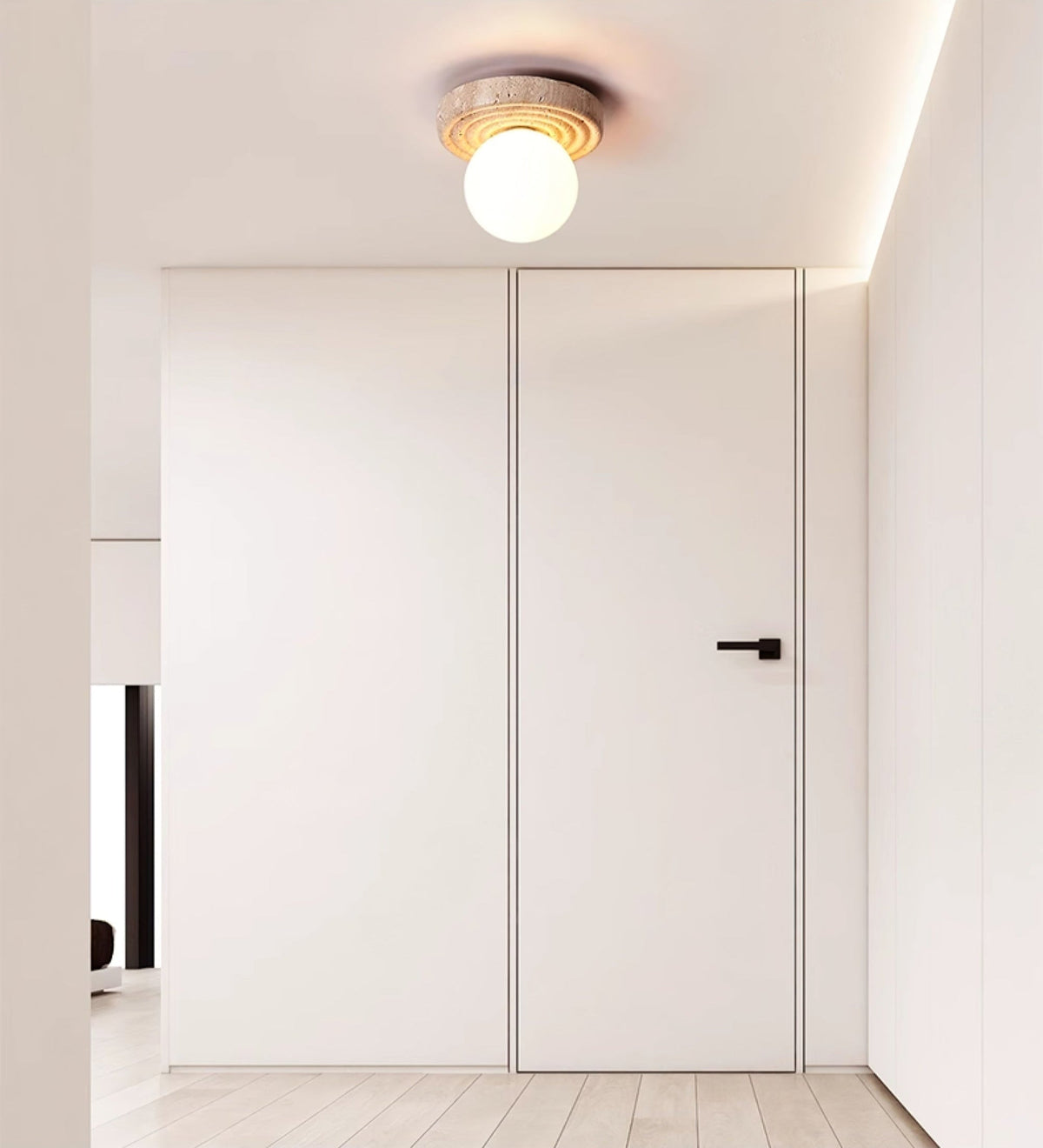 Idrisenna Travertine Ceiling Light-Moonnatur