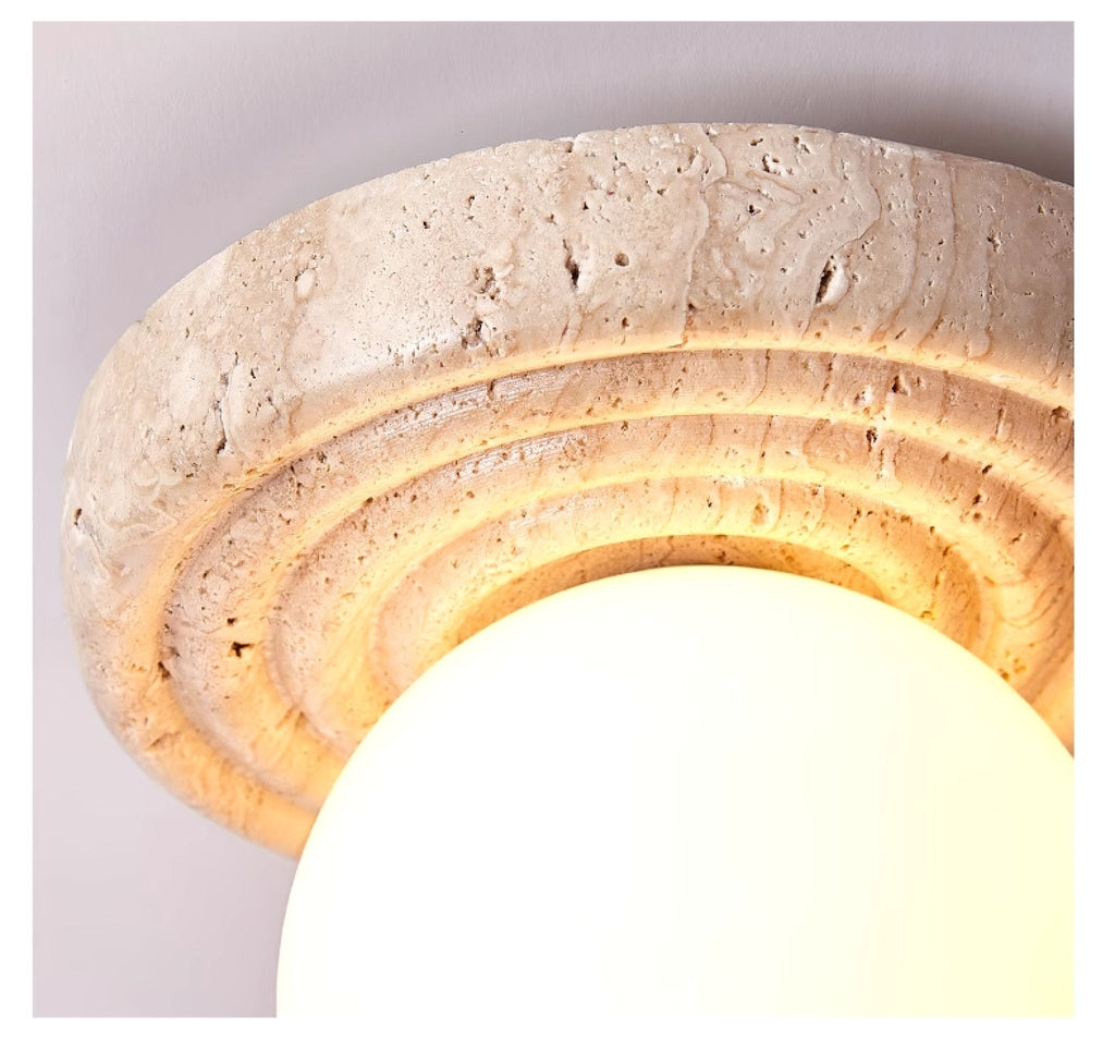 Idrisenna Travertine Ceiling Light-Moonnatur