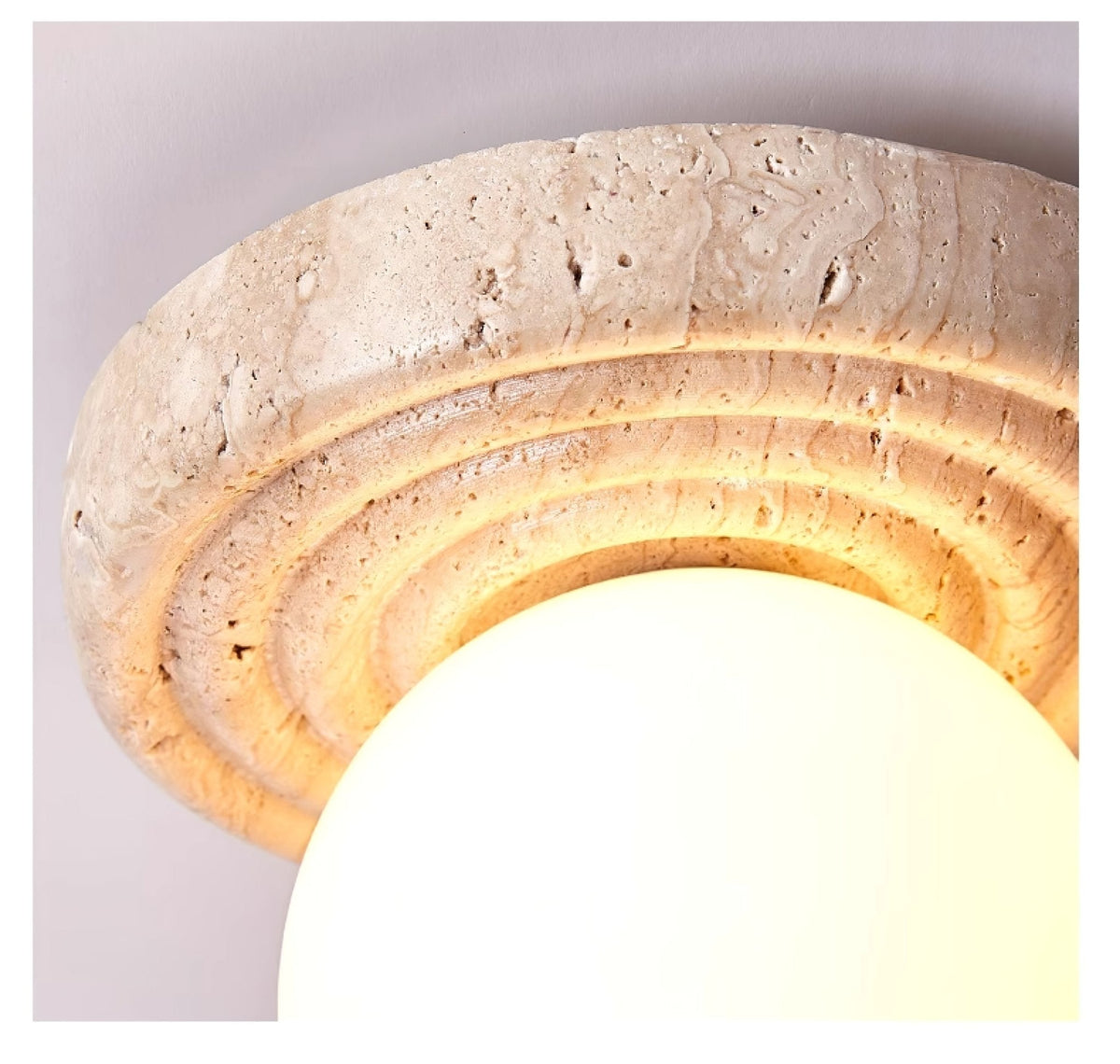 Idrisenna Travertine Ceiling Light-Moonnatur