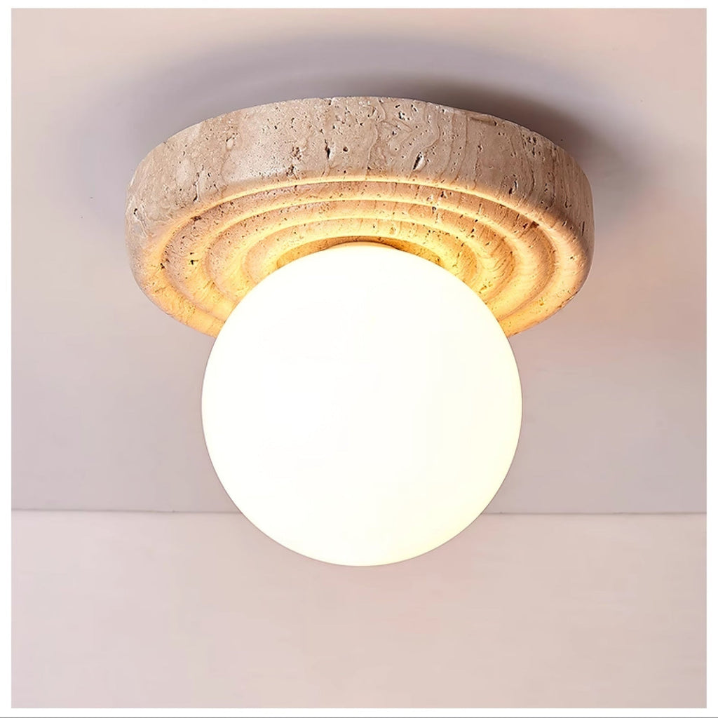 Idrisenna Travertine Ceiling Light-Moonnatur