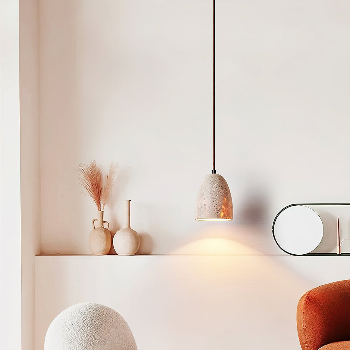 Ulvenenora Travertine Pendant Light-Moonnatur