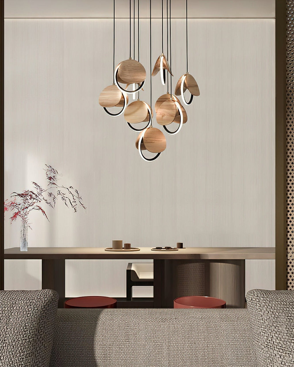 Tarenina Wood Pendant Light-Moonnatur